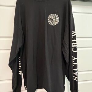 Salty Crew Black Long Sleeve Tee with White Logo